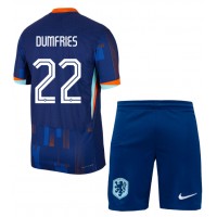 Netherlands Denzel Dumfries #22 Replica Away Minikit Euro 2024 Short Sleeve (+ pants)